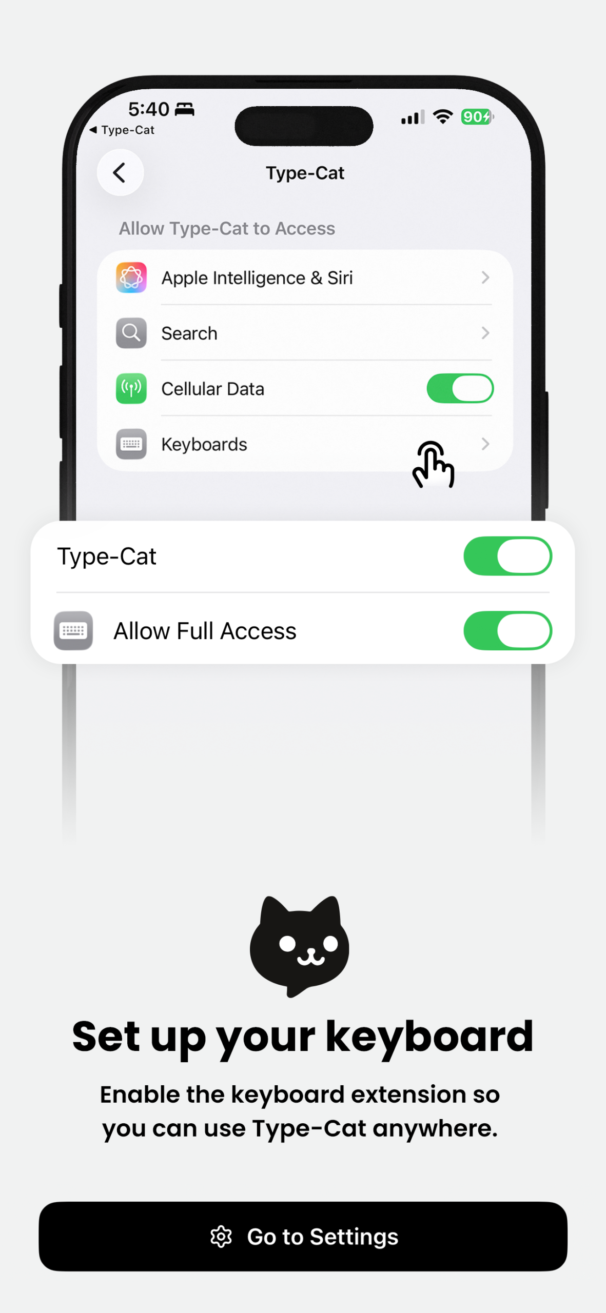 Type-Cat<br>AI Writing Polish Tool 3 Apple Screens 01 - MinLoveCat