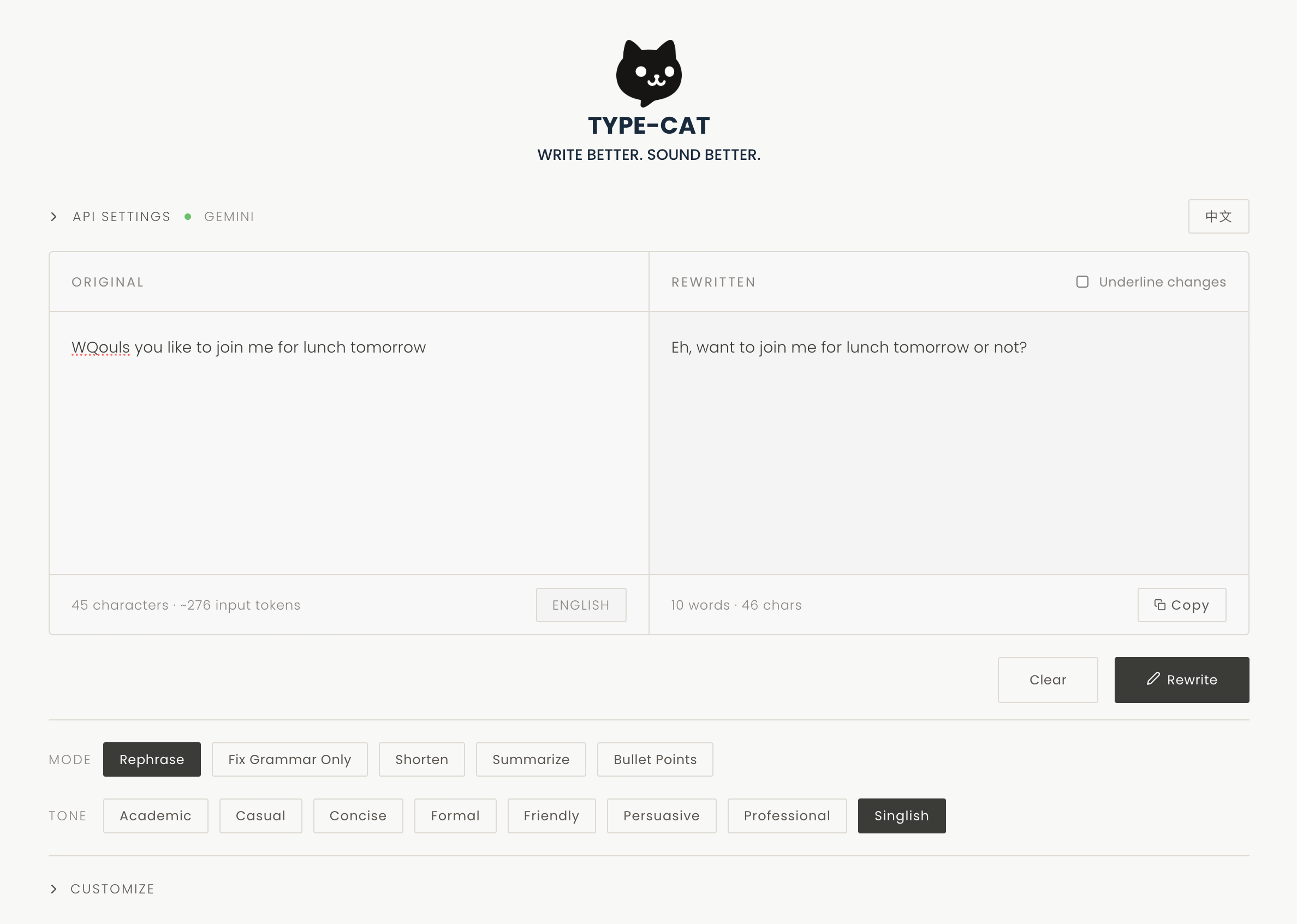 Type-Cat<br>AI Writing Polish Tool 2 type cat w02 - MinLoveCat