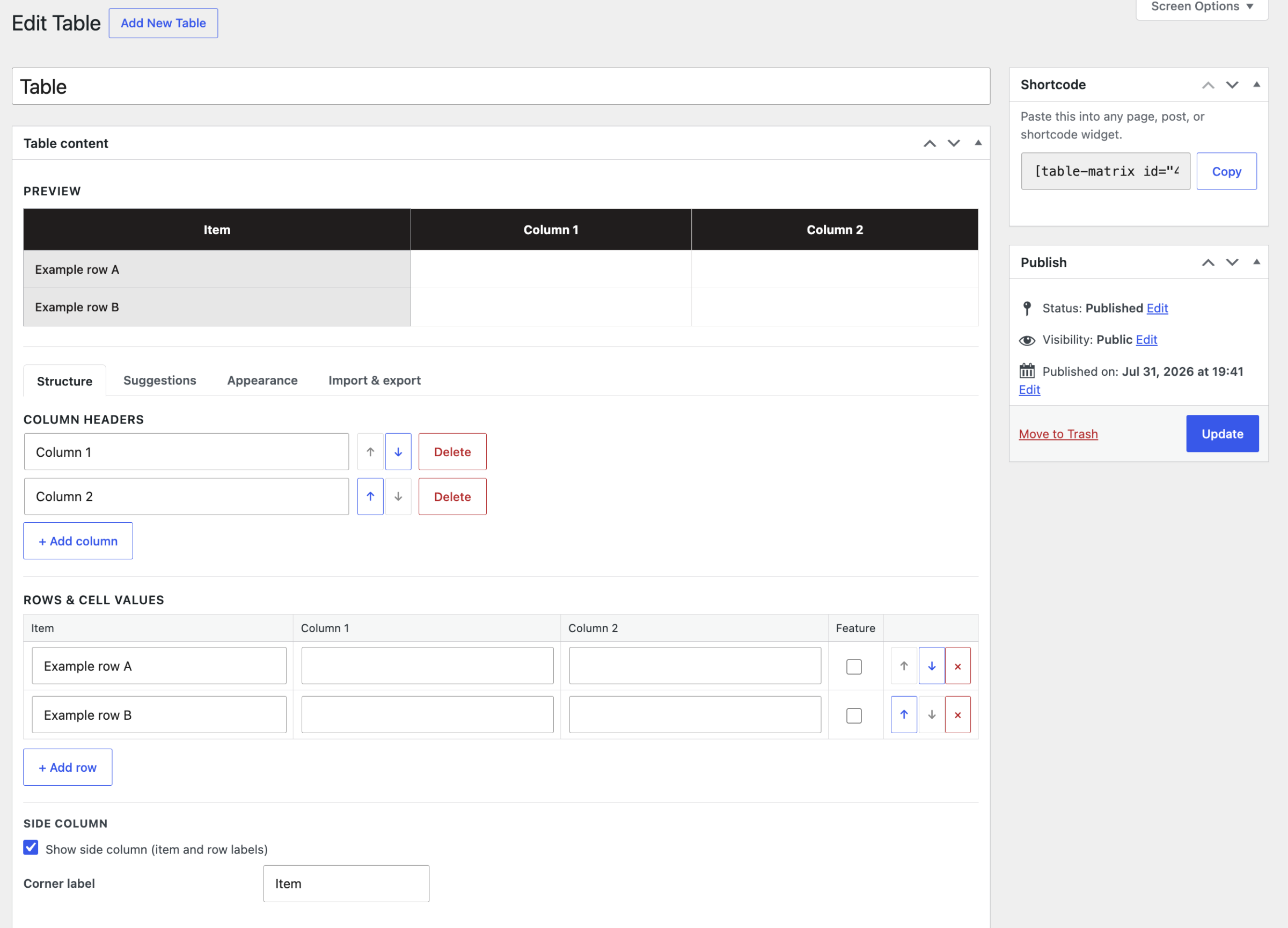 Table Matrix 3 screenshot 01 - MinLoveCat